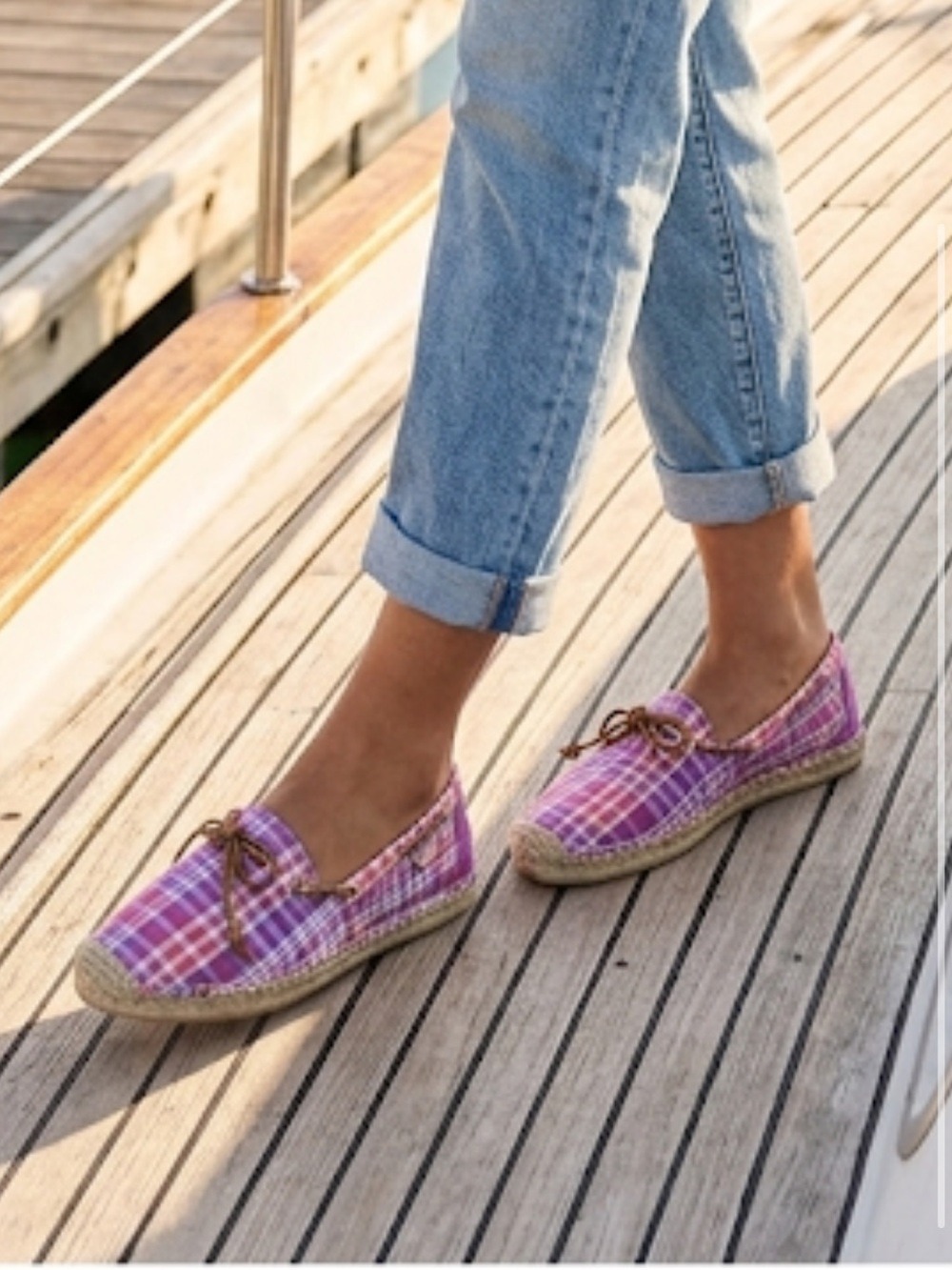SPERRY Top-Sider Katama Plaid Boat Shoes Coastal Preppy Size 8.5
